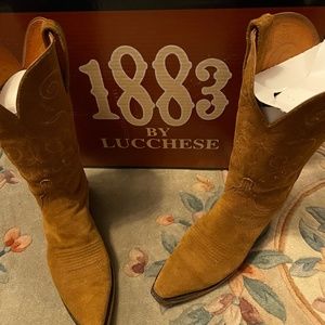 Lucchese Boots Roughout Suede Pre-owned Suze 9M women with box